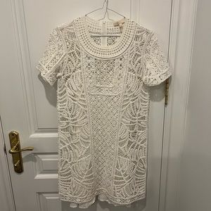 Maje Cotton Crochet Lace Mini Dress - Size 36 / US 2